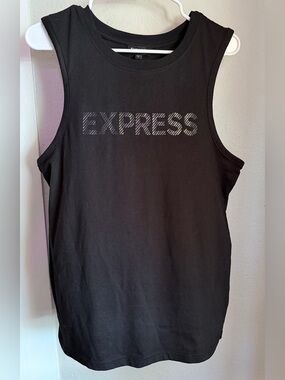Express Logo Black Tank  Top Men Medium